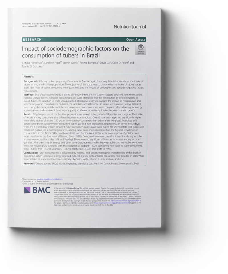 nutrition journal Impact of sociodemographic factors on the consumption of tubers in Brazil